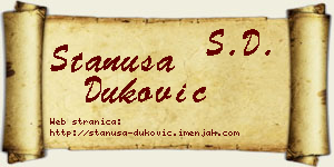 Stanuša Duković vizit kartica